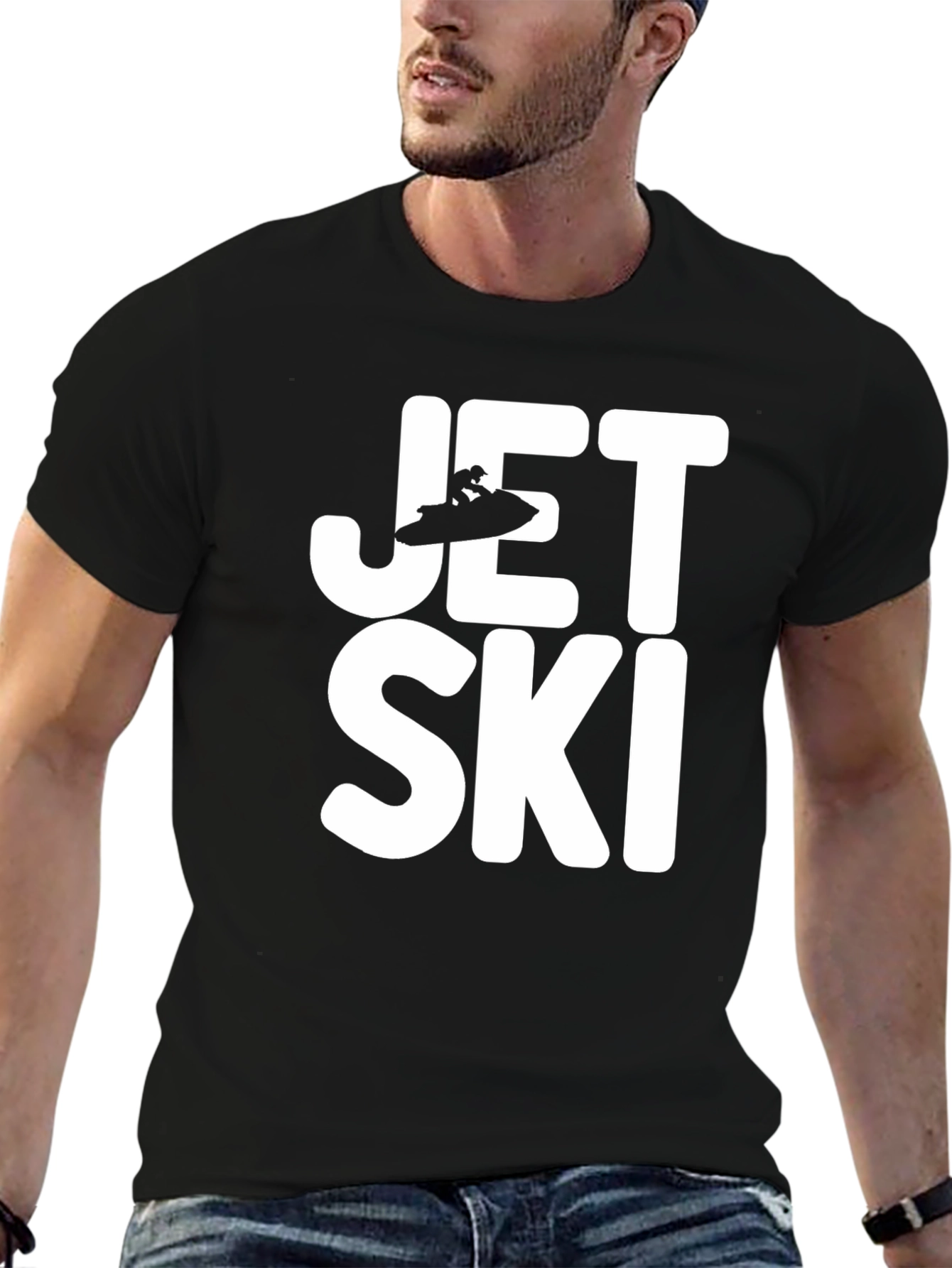 Jet Ski Black Graphic T-Shirt