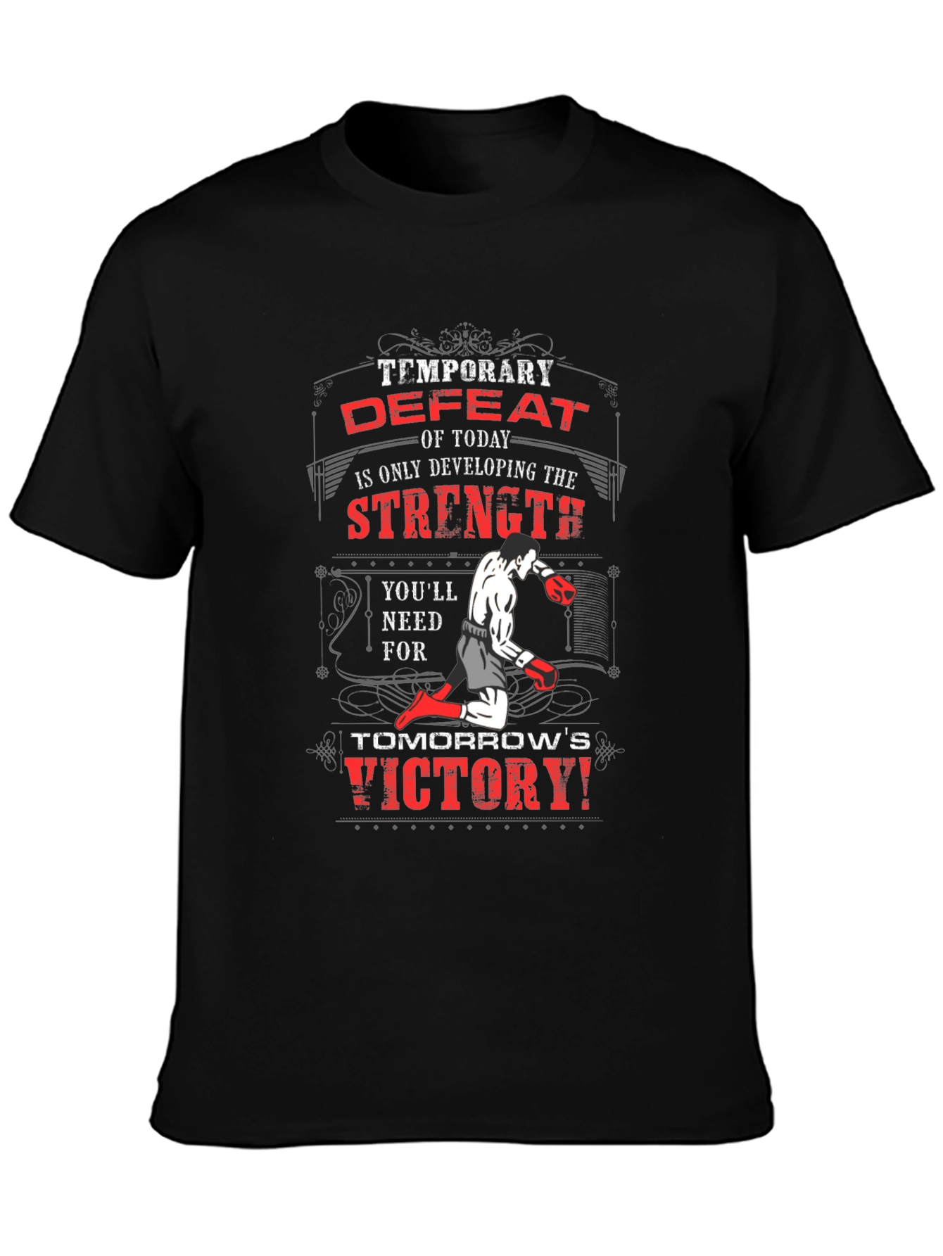 Motivational Boxing T-Shirt: Temporary Defeat