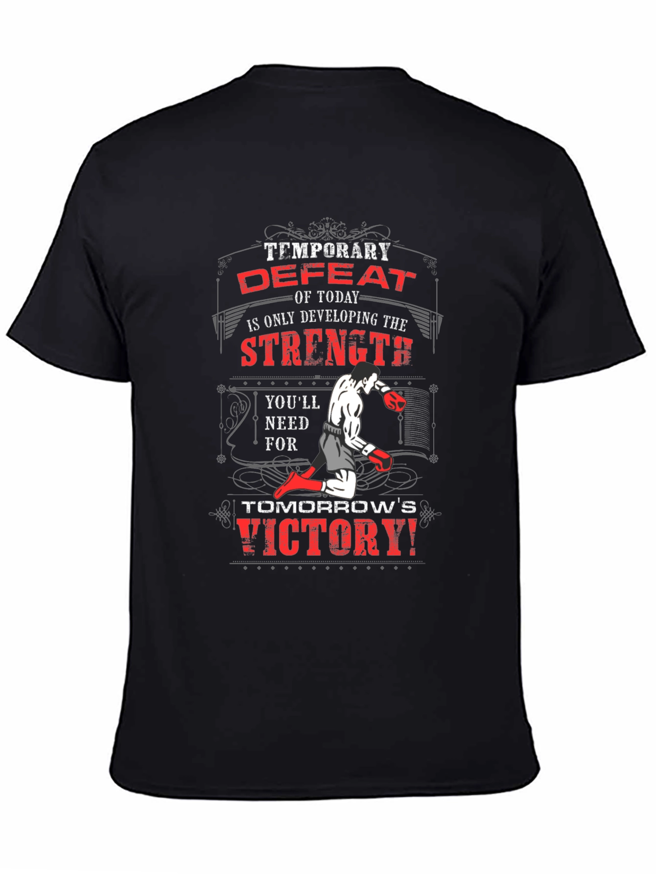Motivational Boxing T-Shirt: Temporary Defeat