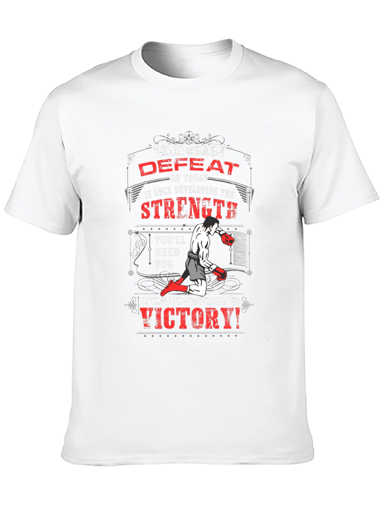 Motivational Boxing T-Shirt: Temporary Defeat