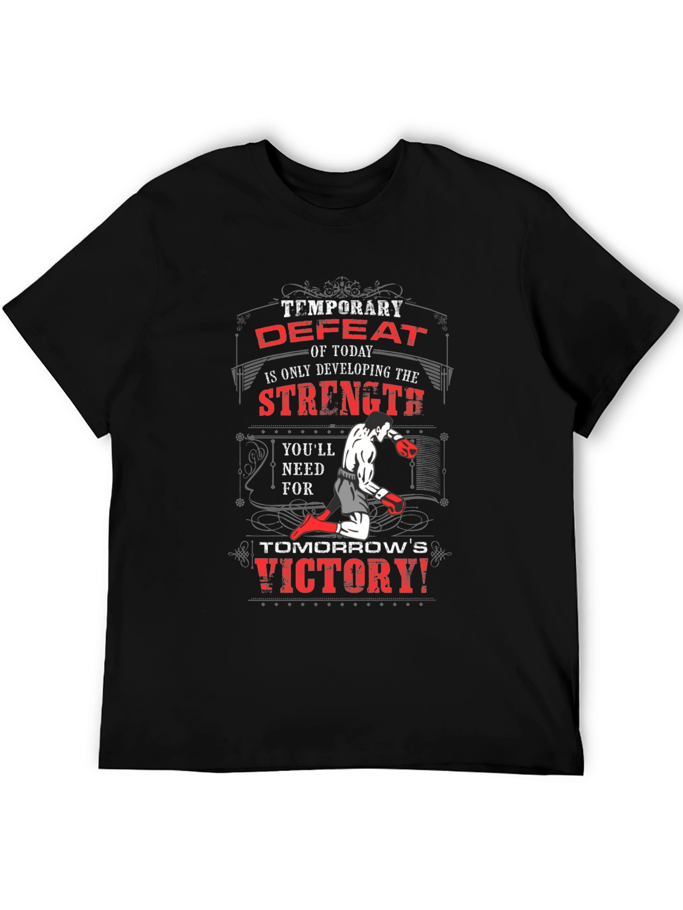 Motivational Boxing T-Shirt: Temporary Defeat