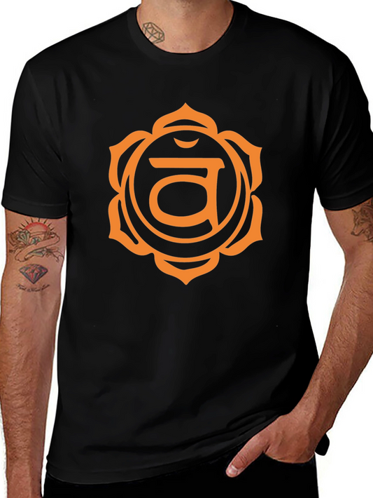 Root Chakra Graphic Tee - Black Cotton T-Shirt