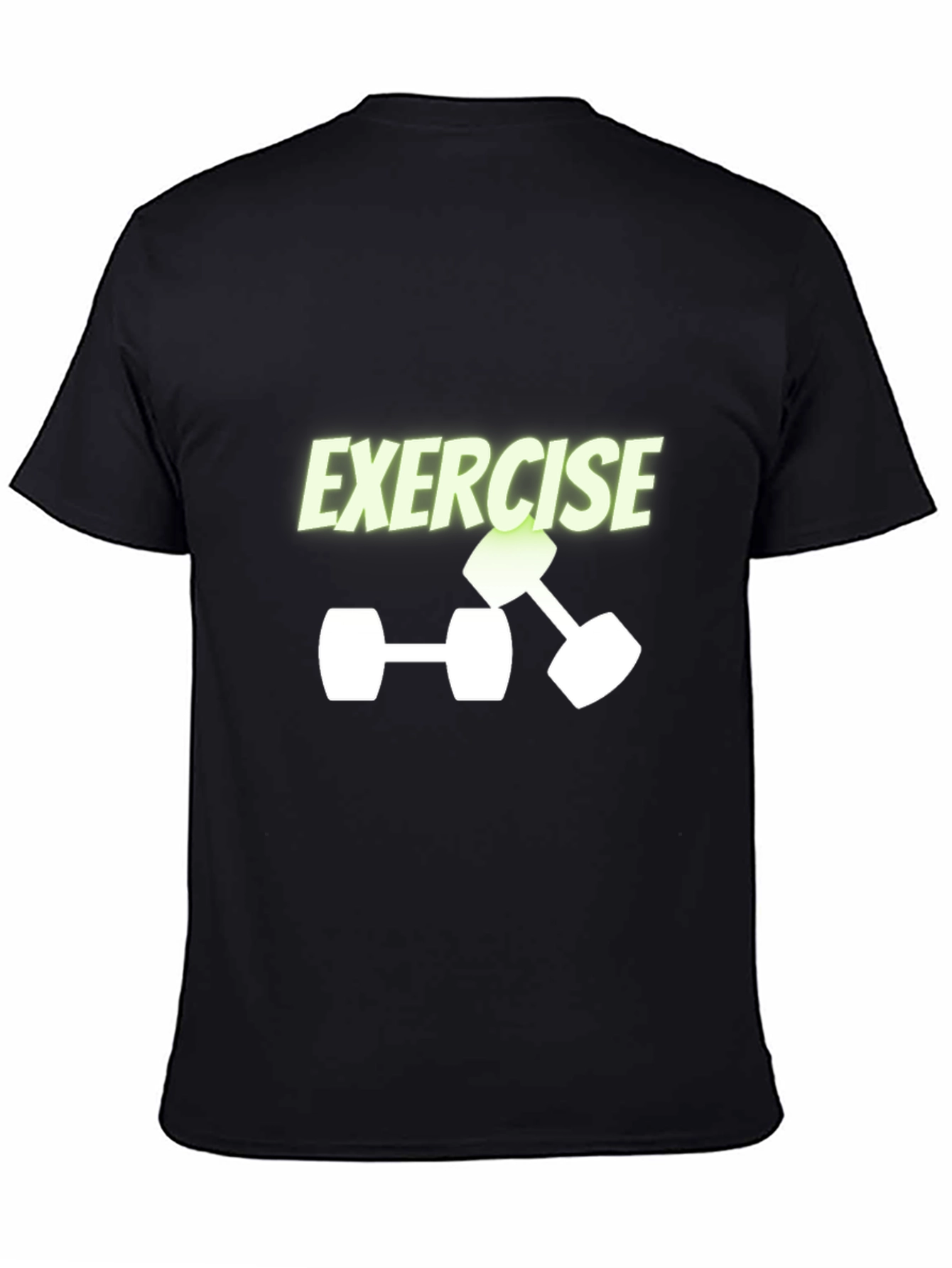 Exercise Dumbbell Graphic Tee - Black