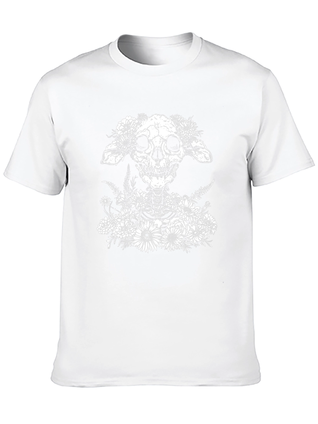 Floral Skull Graphic T-Shirt - Unique Design