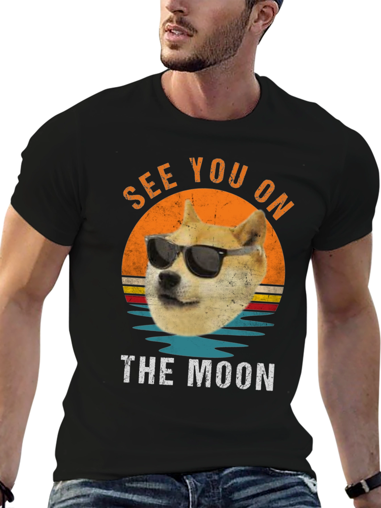 Doge See You On The Moon Graphic T-Shirt