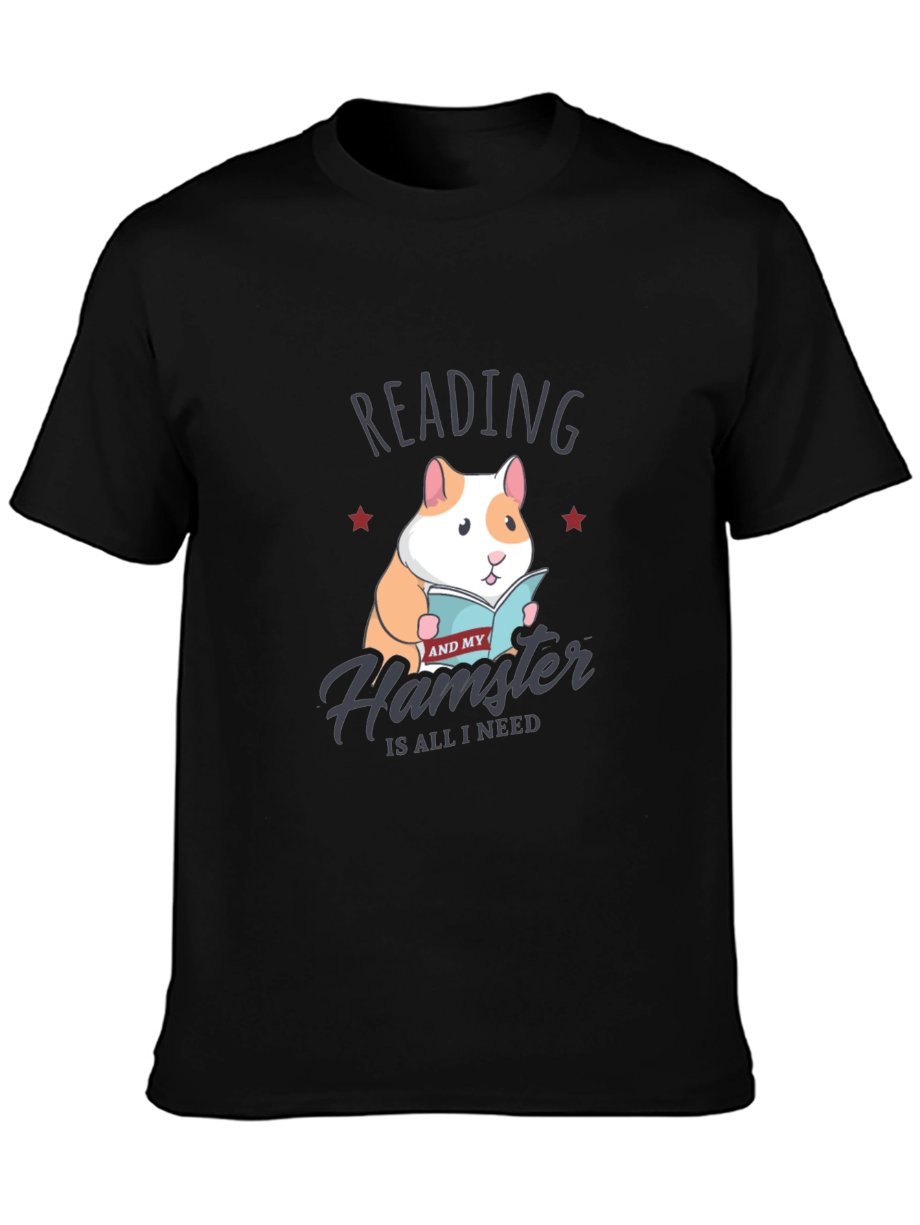 Reading Hamster T-Shirt:  Cute Graphic Tee