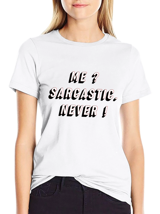 Sarcastic Never! Mens Black Graphic Tee