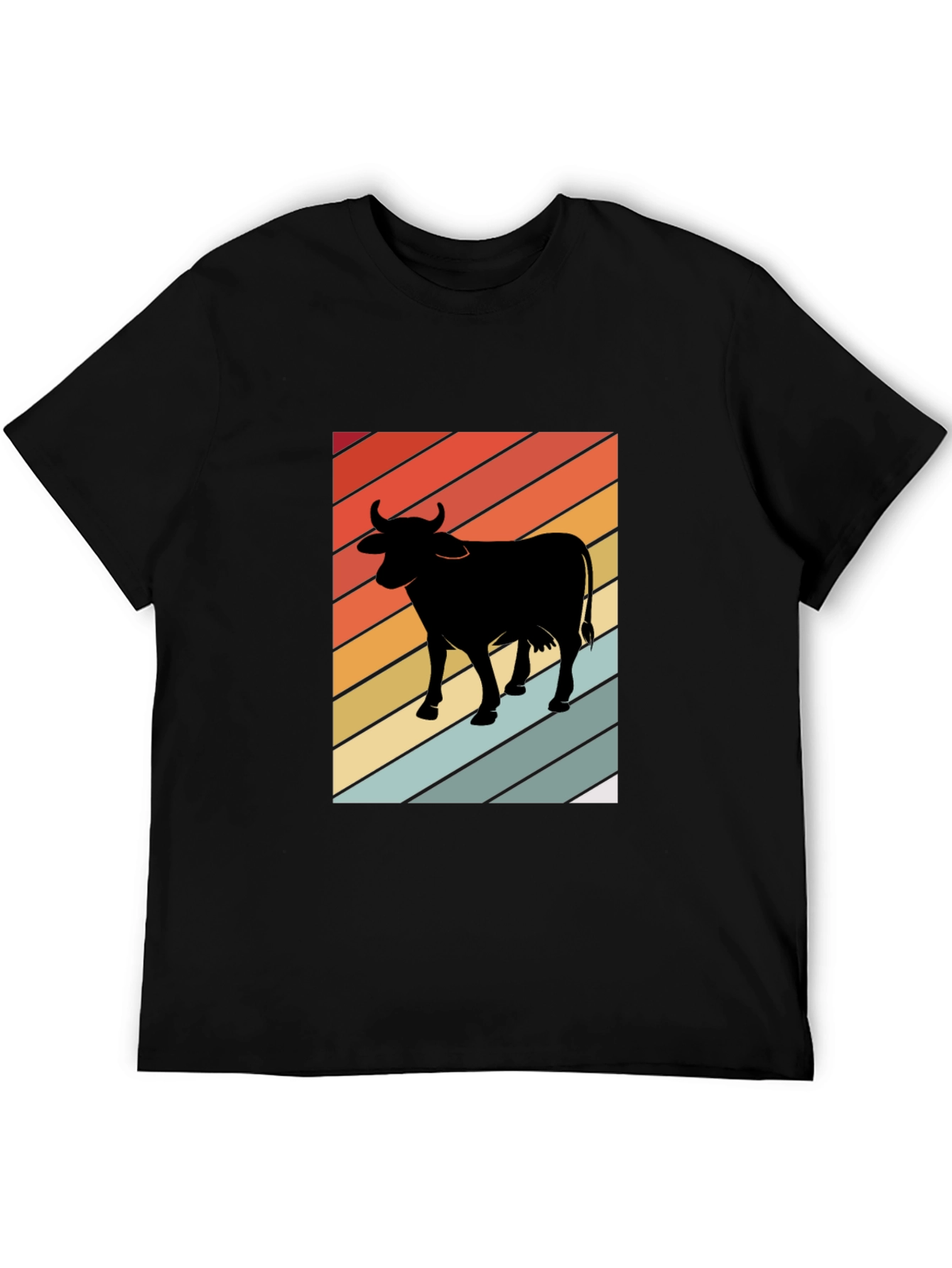 Retro Cow Graphic T-Shirt - Farm Animal Tee