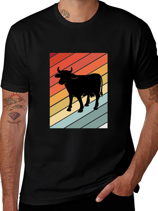 Retro Cow Graphic T-Shirt - Farm Animal Tee