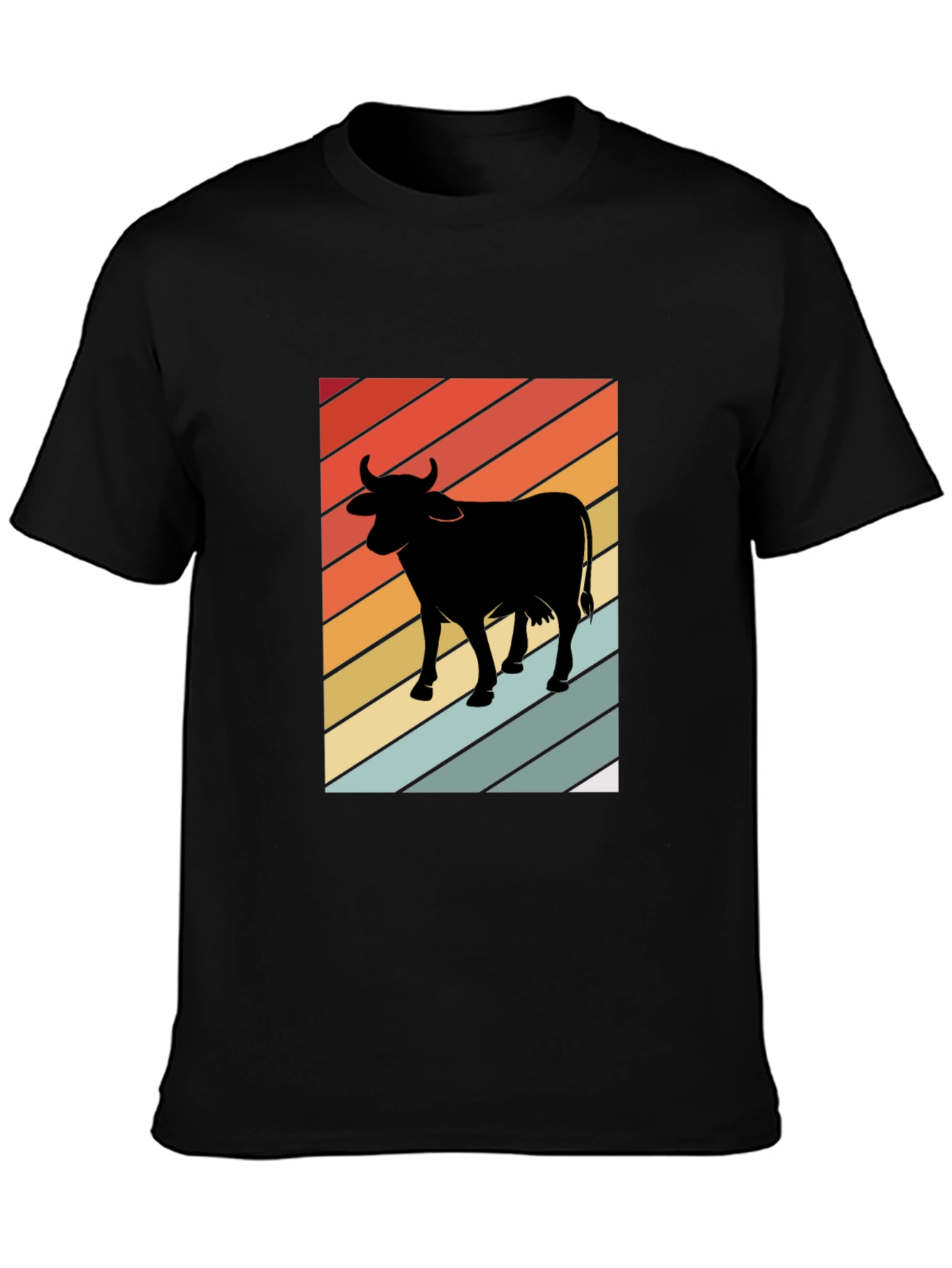 Retro Cow Graphic T-Shirt - Farm Animal Tee