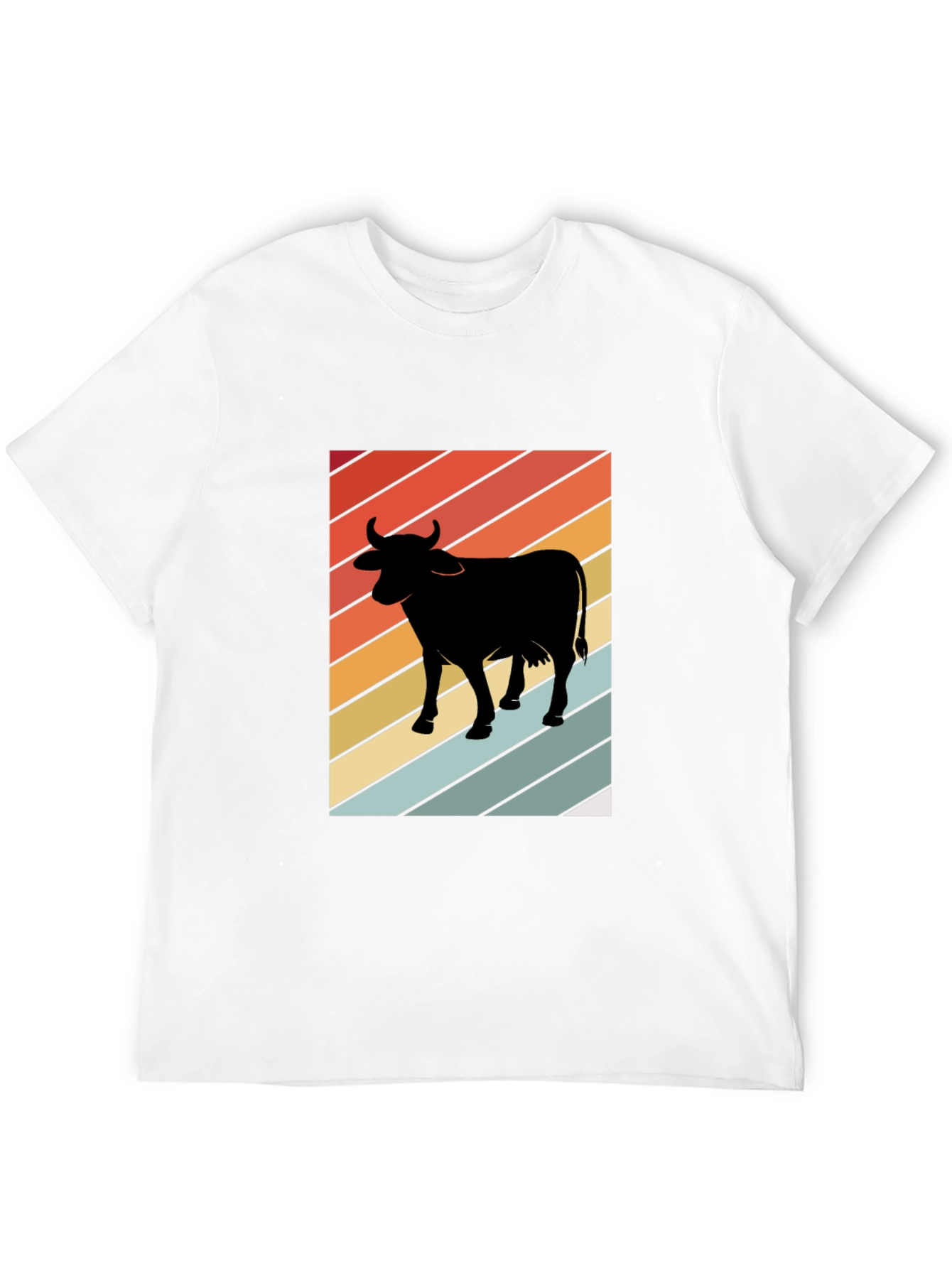 Retro Cow Graphic T-Shirt - Farm Animal Tee