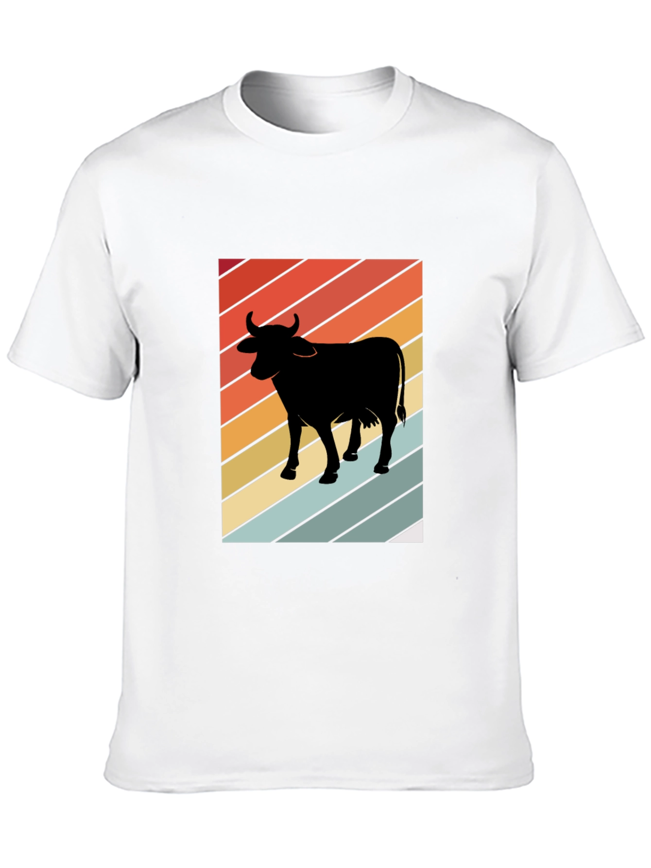 Retro Cow Graphic T-Shirt - Farm Animal Tee