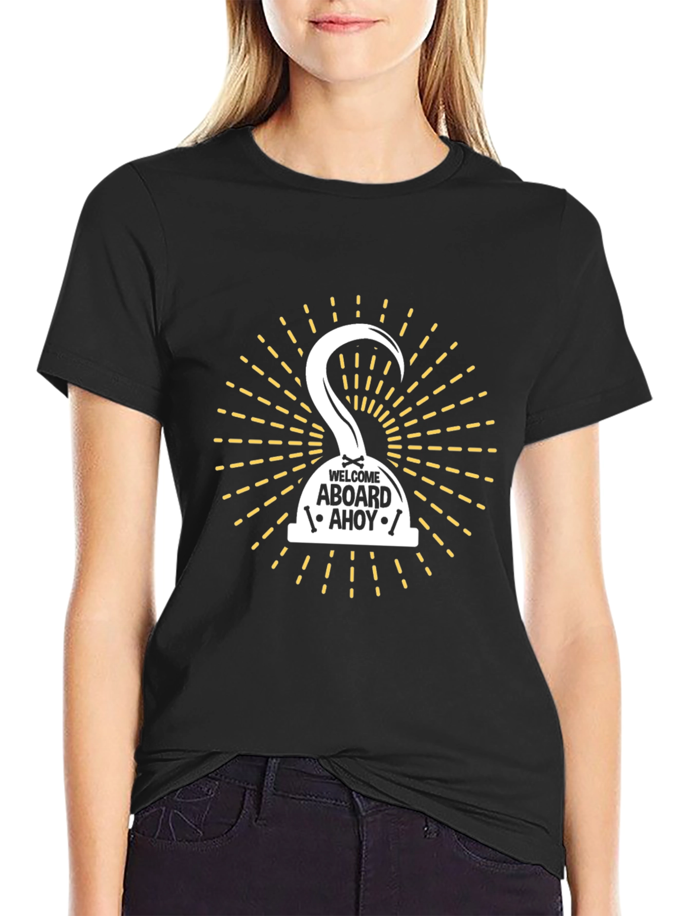 Pirate Hook Welcome Aboard Graphic Tee