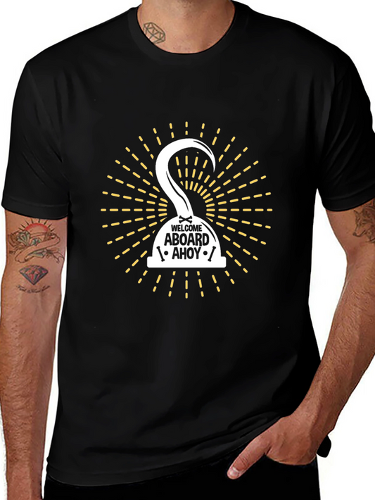 Pirate Hook Welcome Aboard Graphic Tee