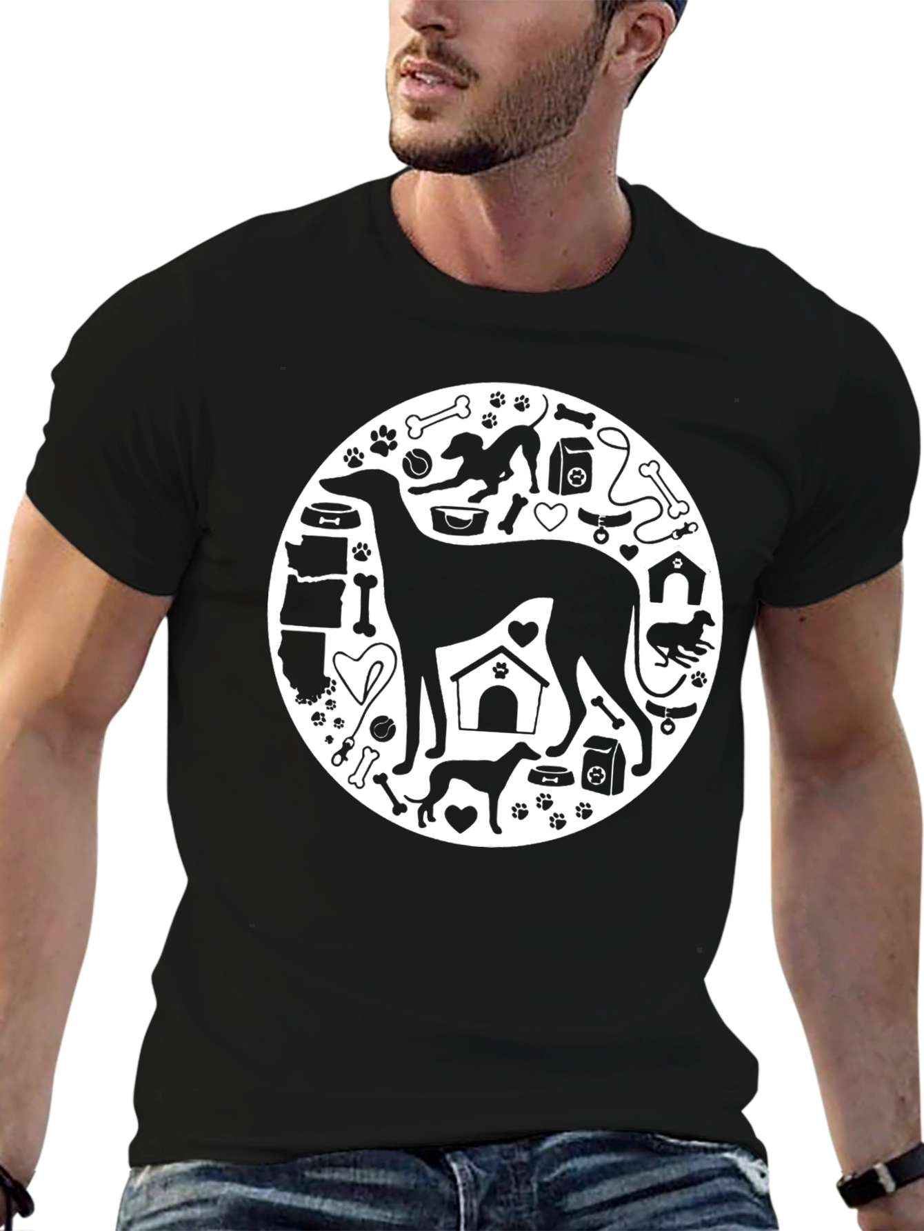 Dog Lover T-Shirt - Greyhound Circle Design