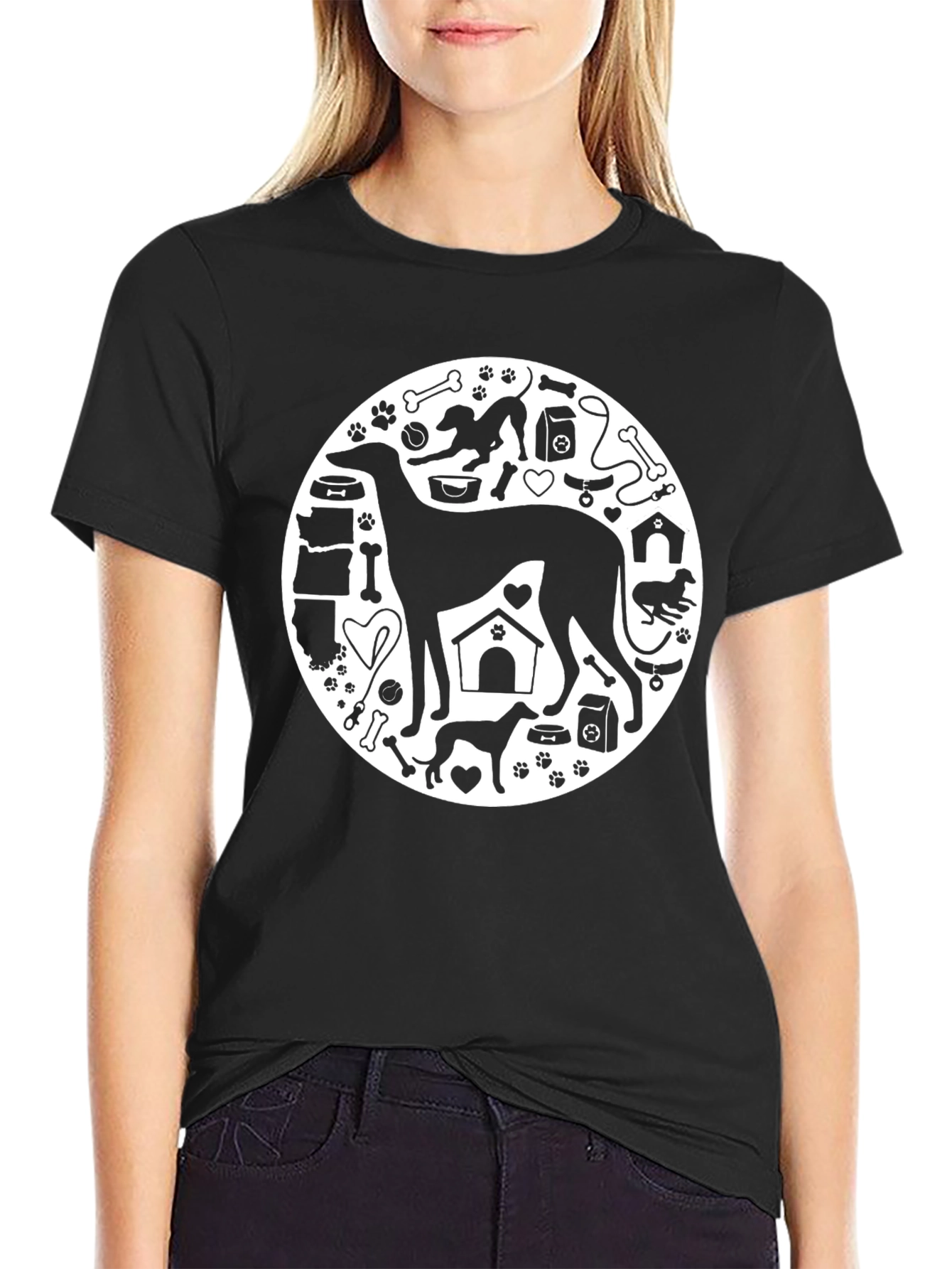 Dog Lover T-Shirt - Greyhound Circle Design