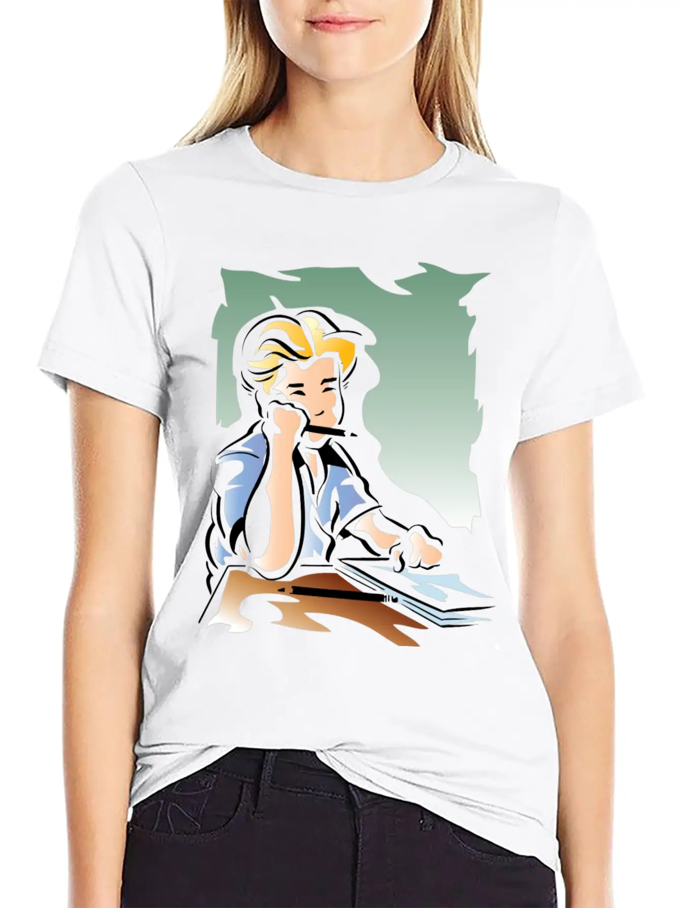 Young Boy Reading Unisex Casual T-Shirt – Clean Design For Daily Comfort