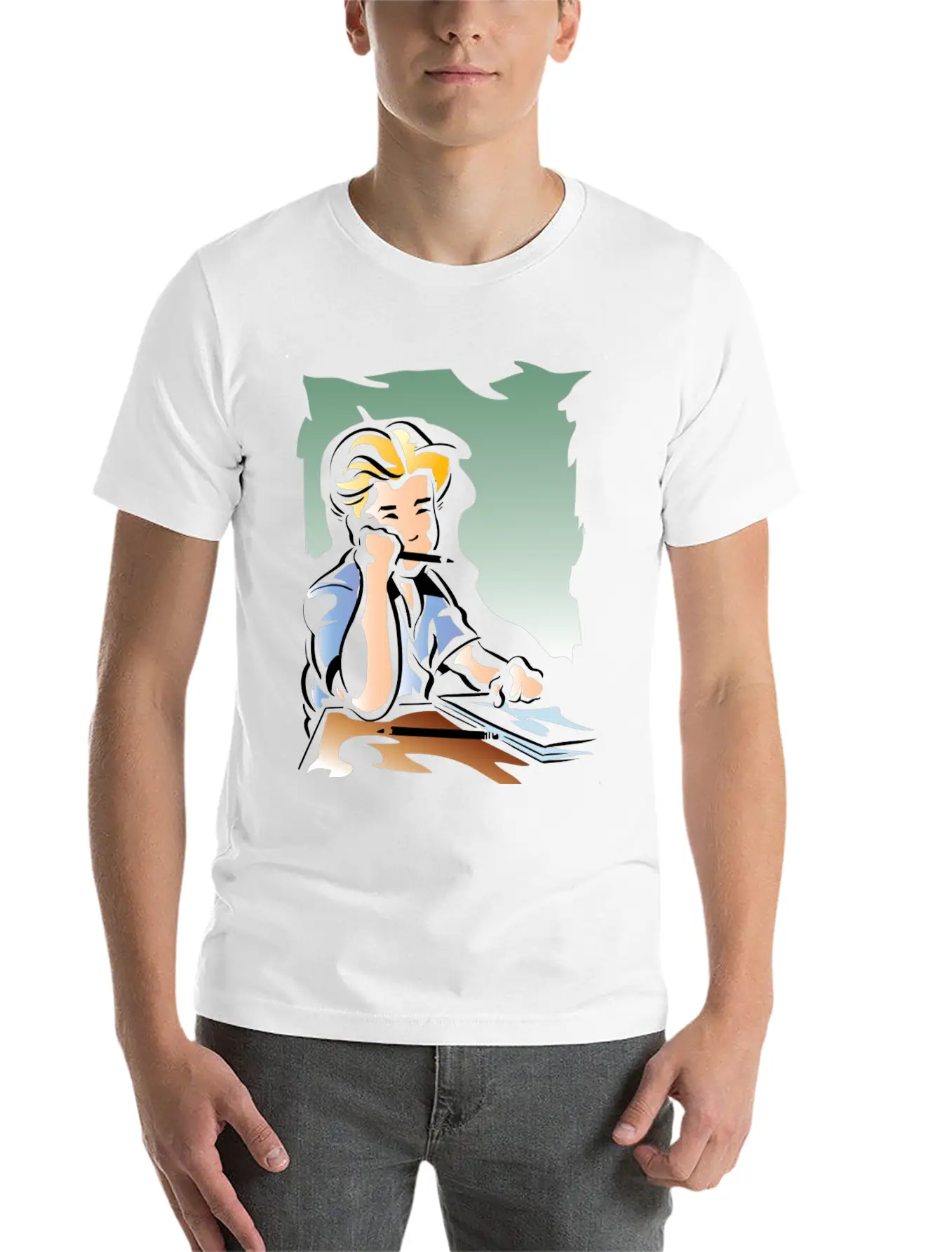 Young Boy Reading Unisex Casual T-Shirt – Clean Design For Daily Comfort