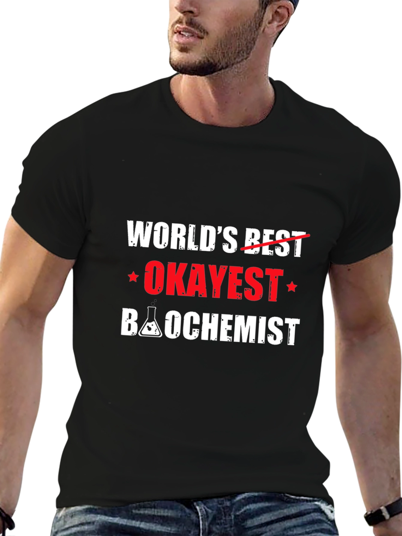 Worlds Okayest Biochemist Black T-Shirt