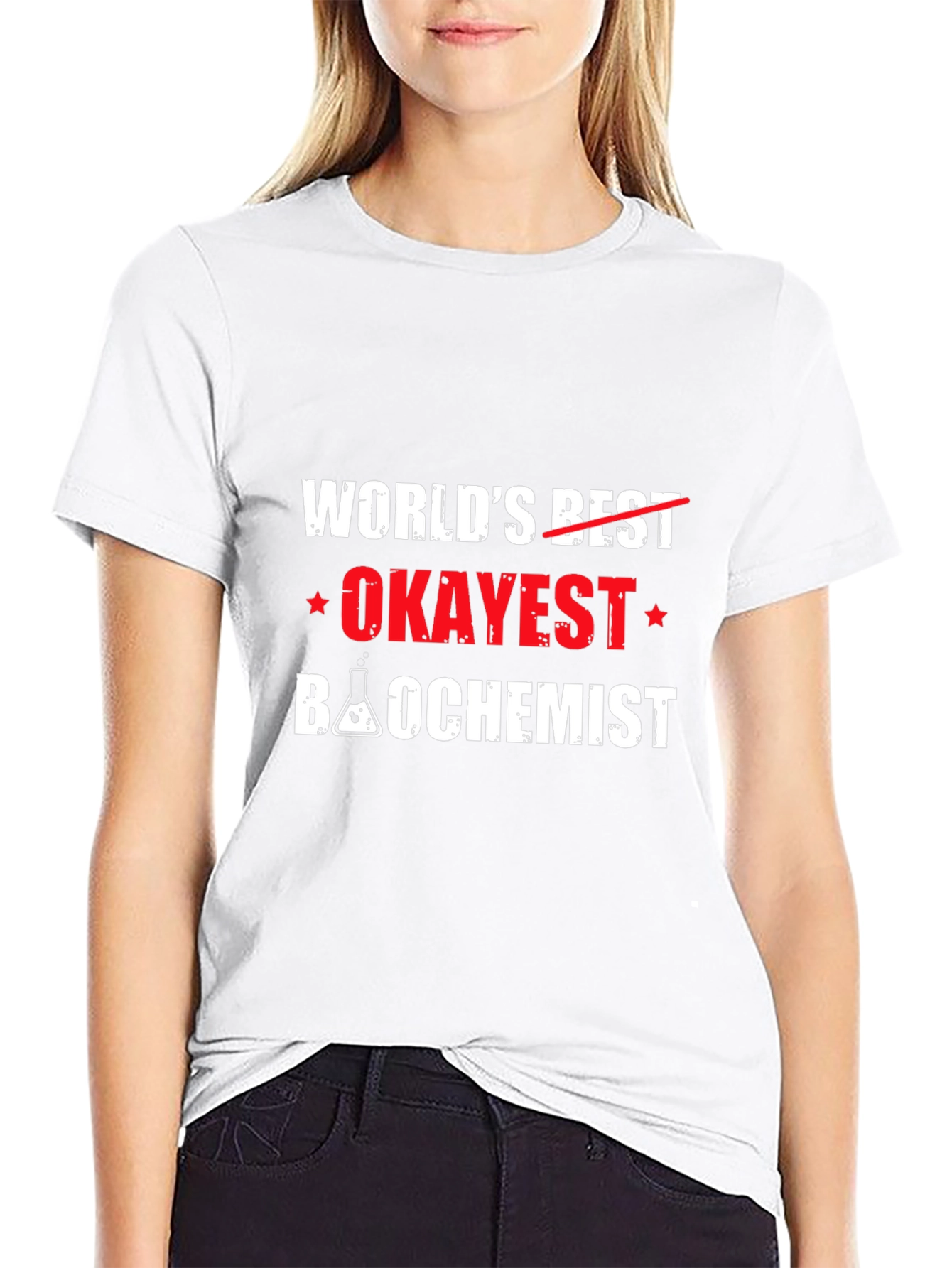 Worlds Okayest Biochemist Black T-Shirt