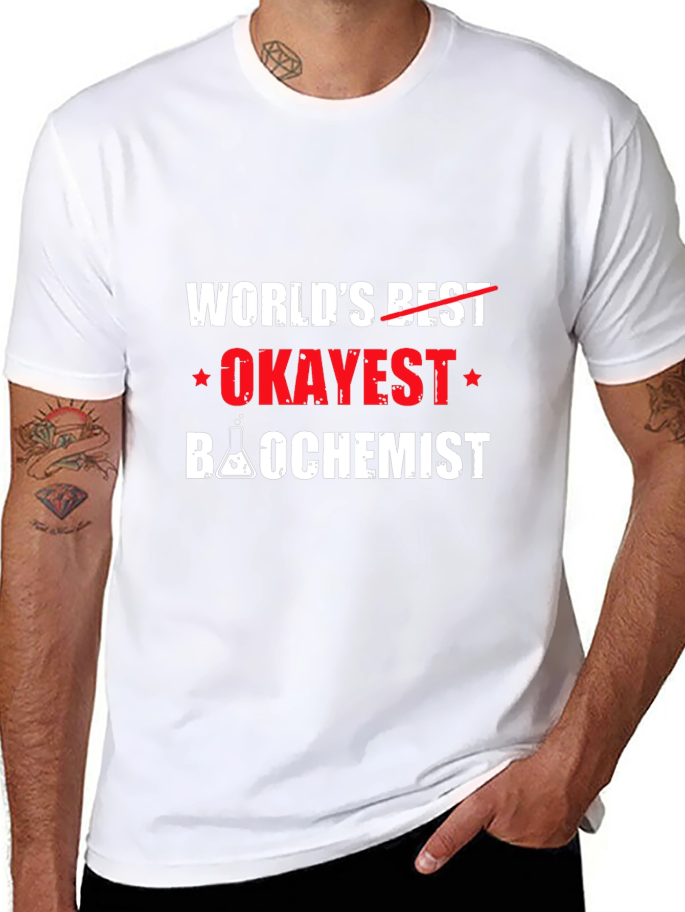 Worlds Okayest Biochemist Black T-Shirt