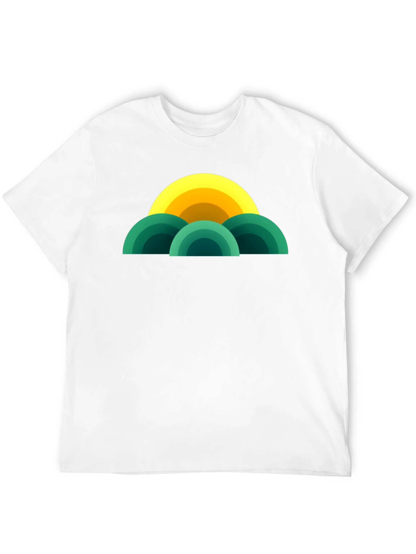 Retro Sunset T-Shirt - Modern Geometric Design