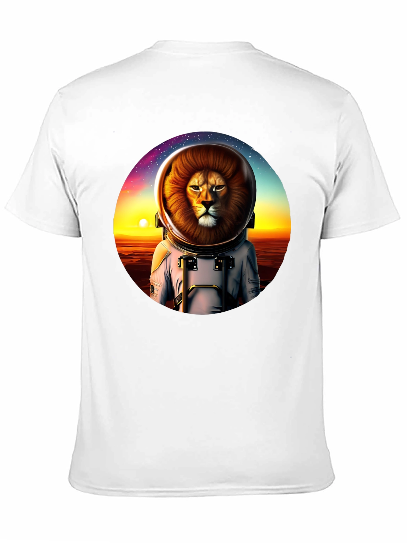 Lion Astronaut Graphic Tee - Space Adventure