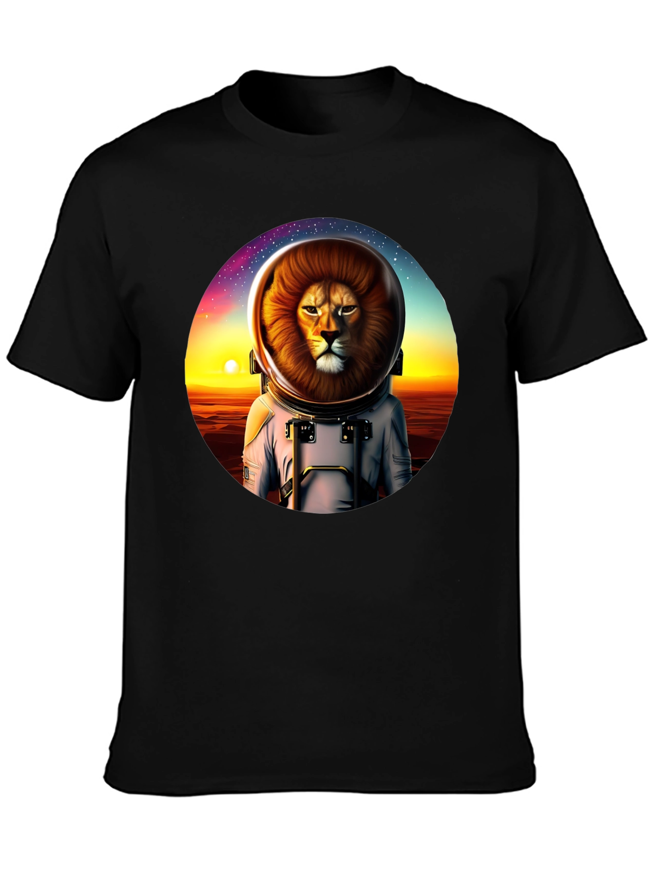 Lion Astronaut Graphic Tee - Space Adventure