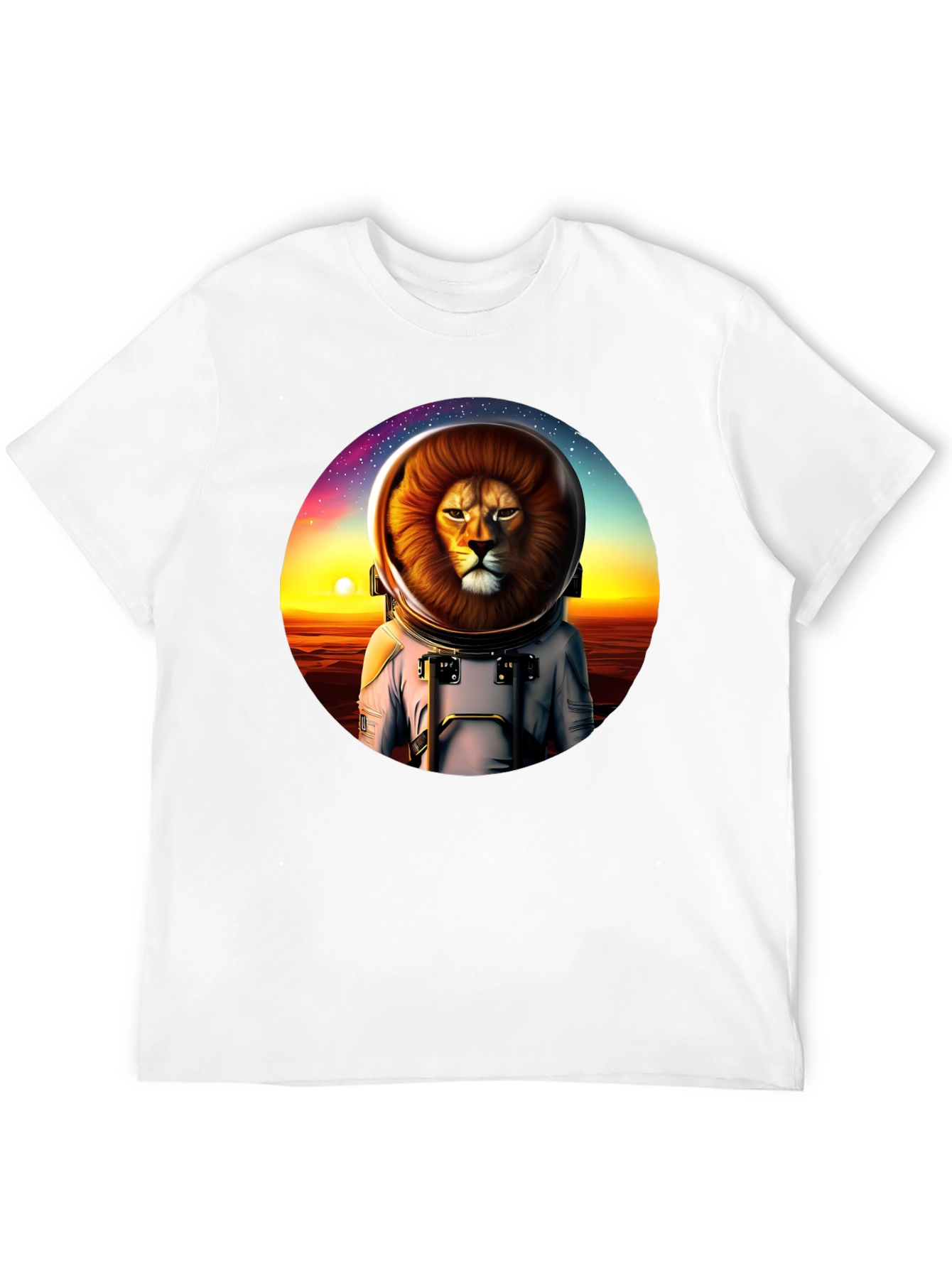 Lion Astronaut Graphic Tee - Space Adventure