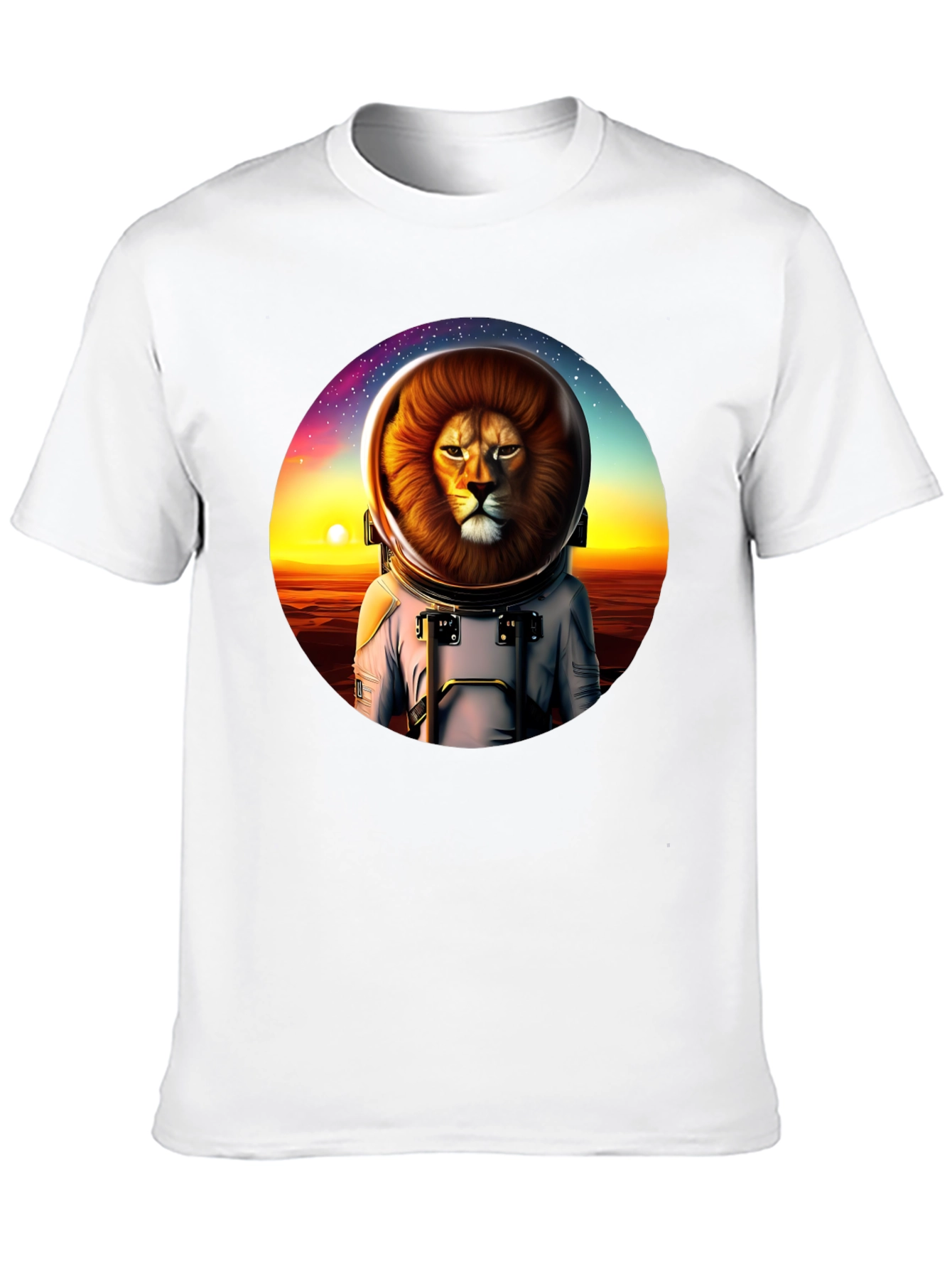 Lion Astronaut Graphic Tee - Space Adventure