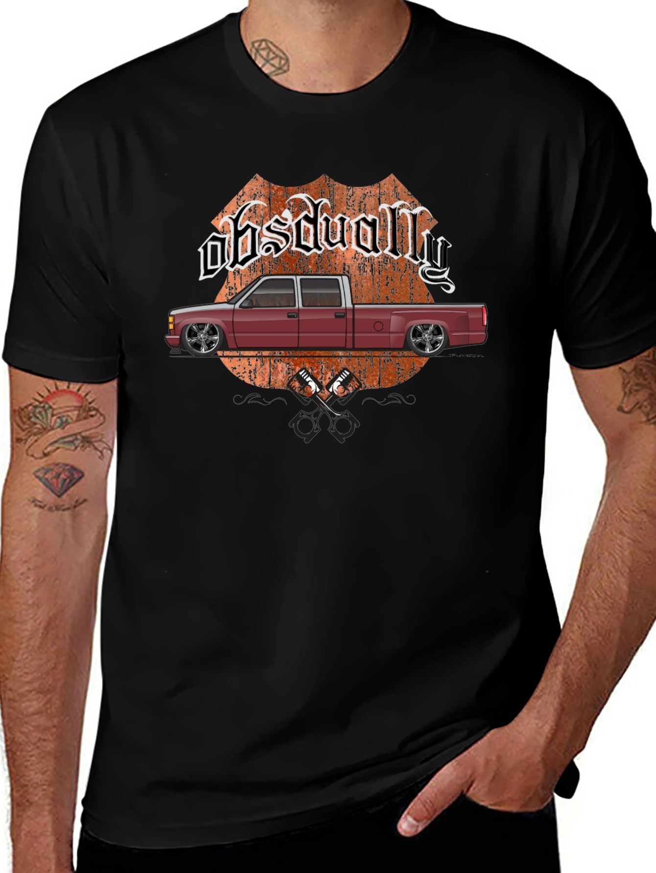 Obsdually Truck Graphic Tee - Black