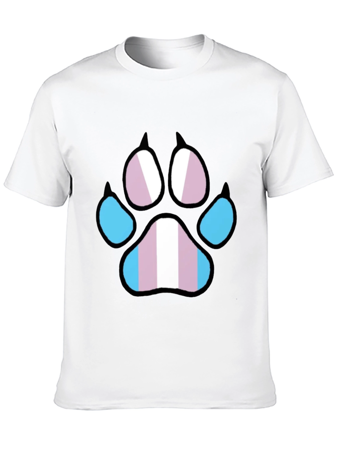 Trans Pride Paw Print T-Shirt - Black LGBTQ+ Tee