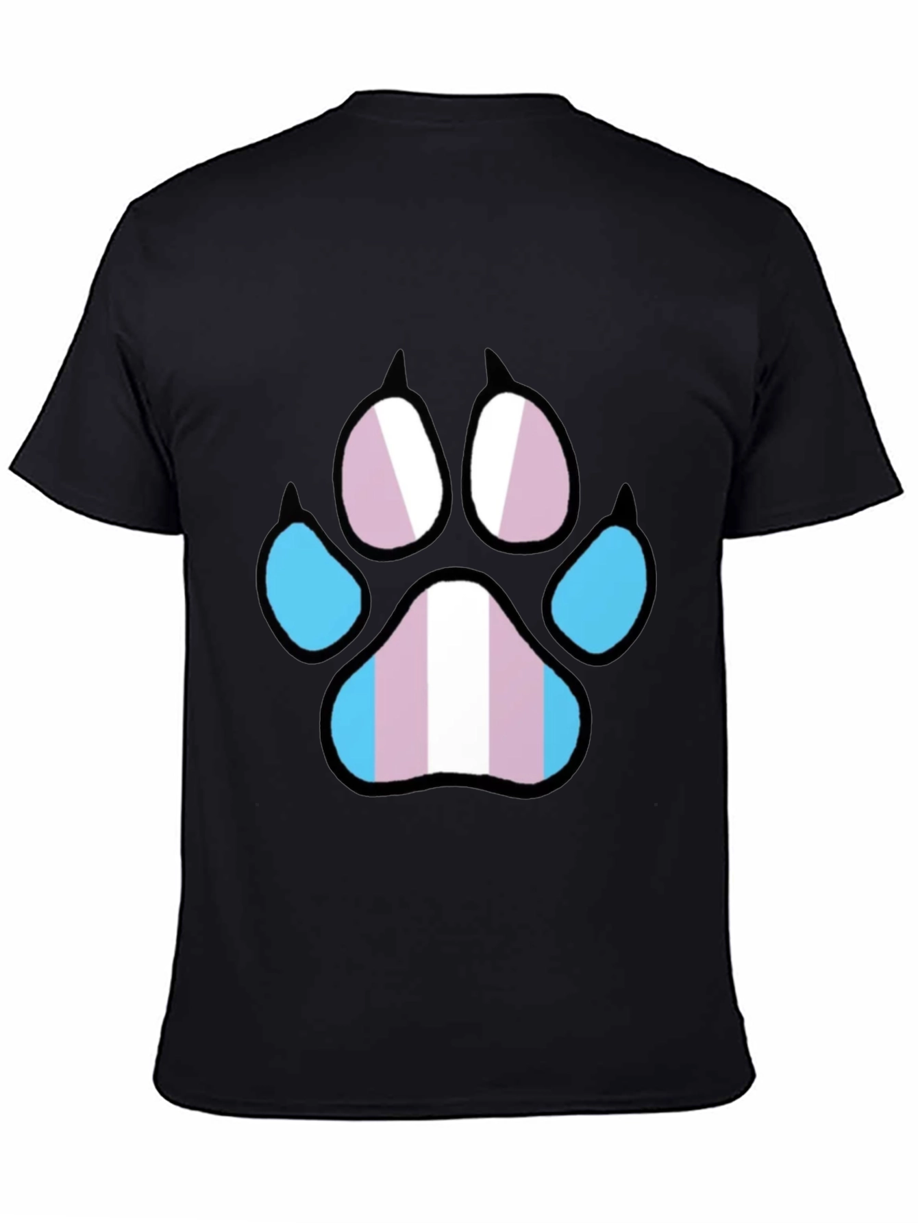 Trans Pride Paw Print T-Shirt - Black LGBTQ+ Tee