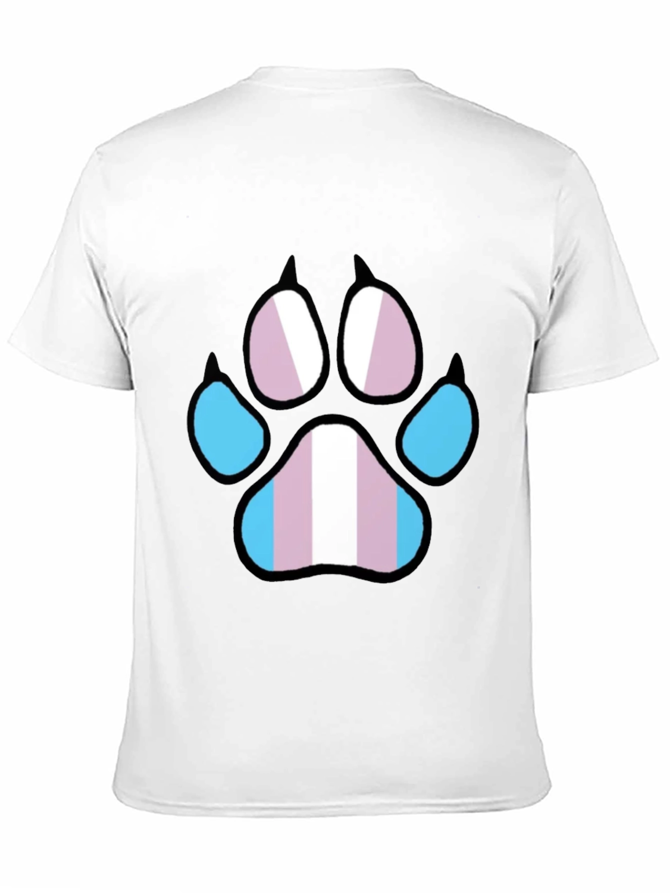 Trans Pride Paw Print T-Shirt - Black LGBTQ+ Tee