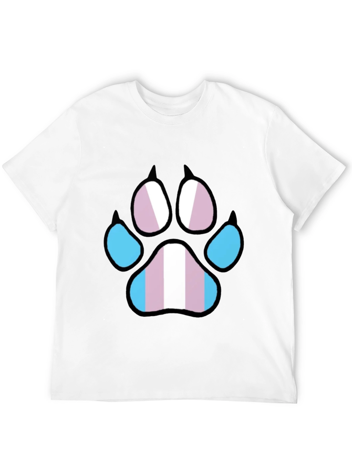 Trans Pride Paw Print T-Shirt - Black LGBTQ+ Tee
