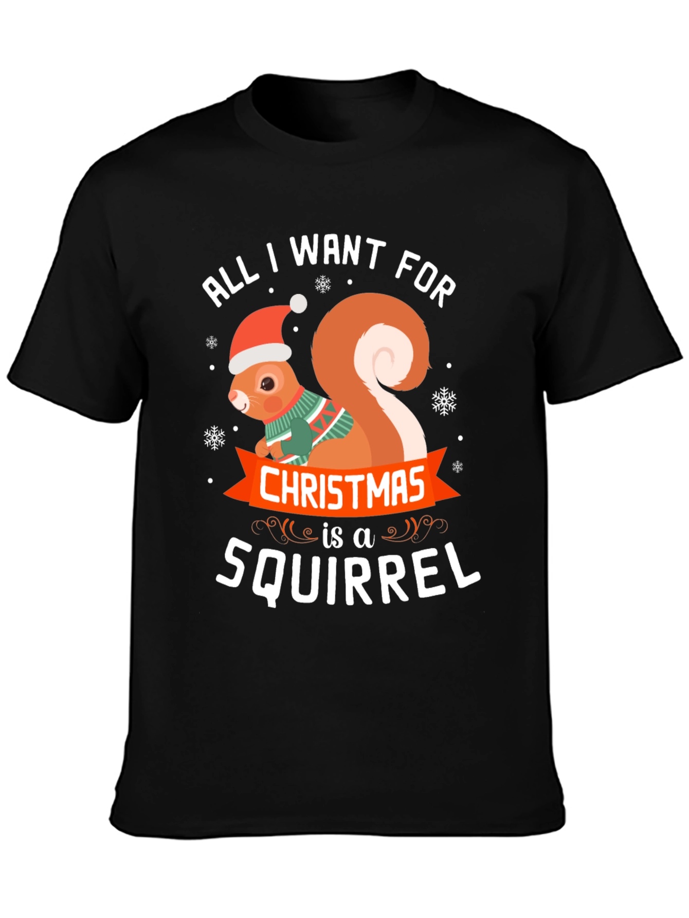 Festive Squirrel Christmas T-Shirt - Holiday Apparel