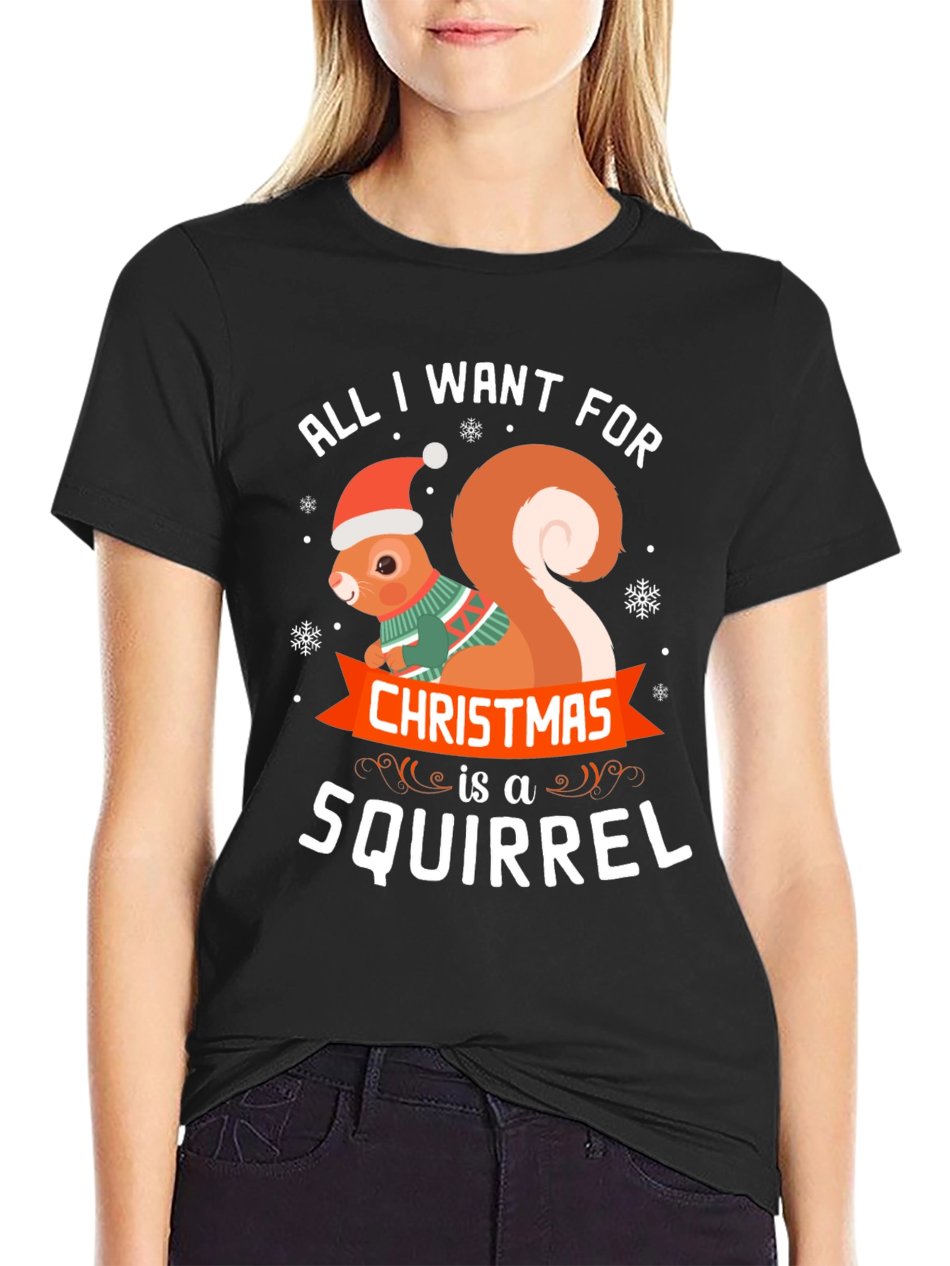 Festive Squirrel Christmas T-Shirt - Holiday Apparel