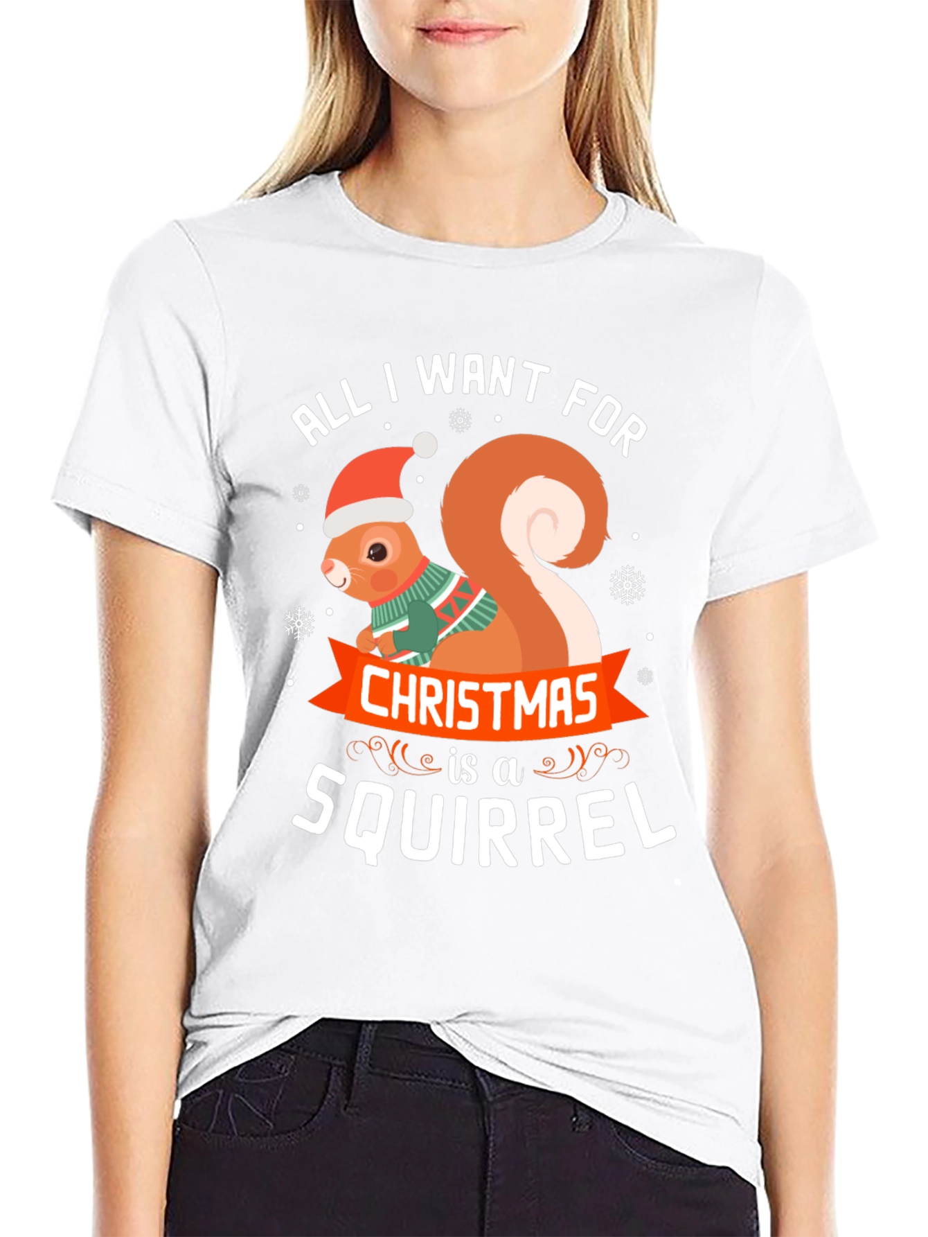 Festive Squirrel Christmas T-Shirt - Holiday Apparel