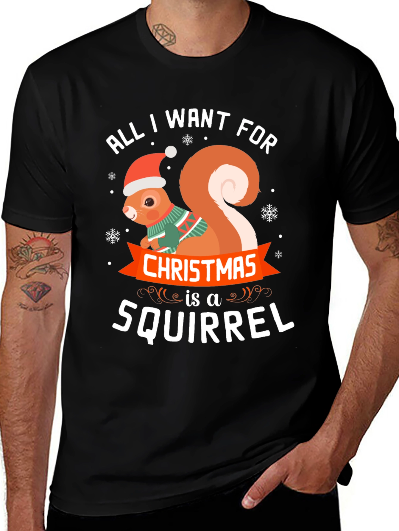 Festive Squirrel Christmas T-Shirt - Holiday Apparel