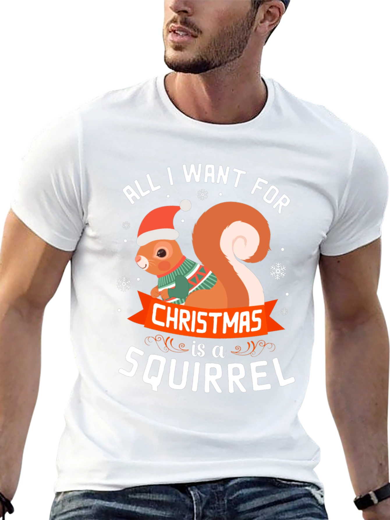 Festive Squirrel Christmas T-Shirt - Holiday Apparel