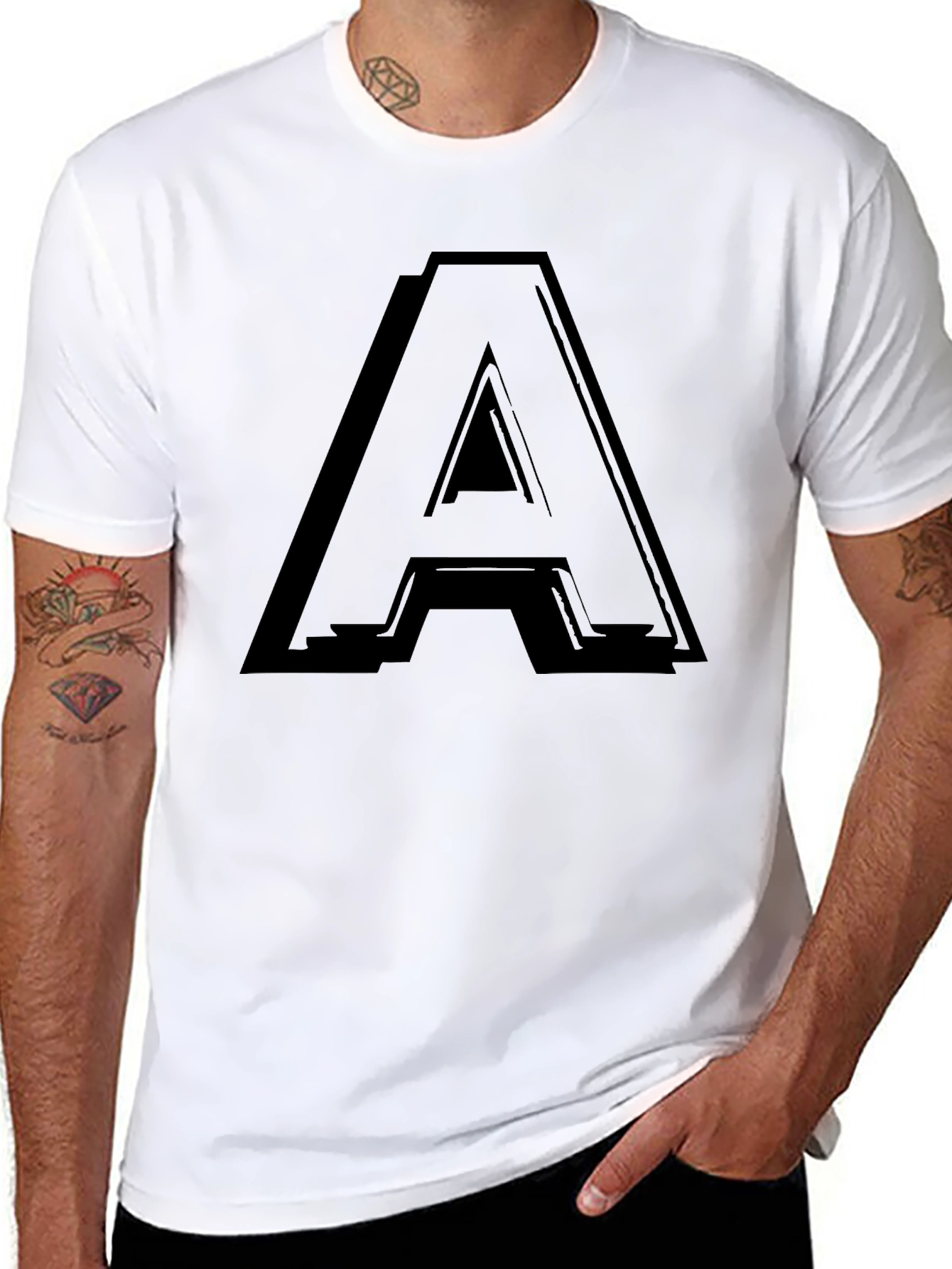 Bold A Graphic Black T-Shirt - Casual Style