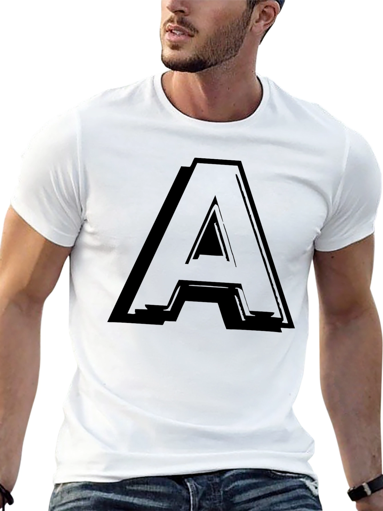 Bold A Graphic Black T-Shirt - Casual Style