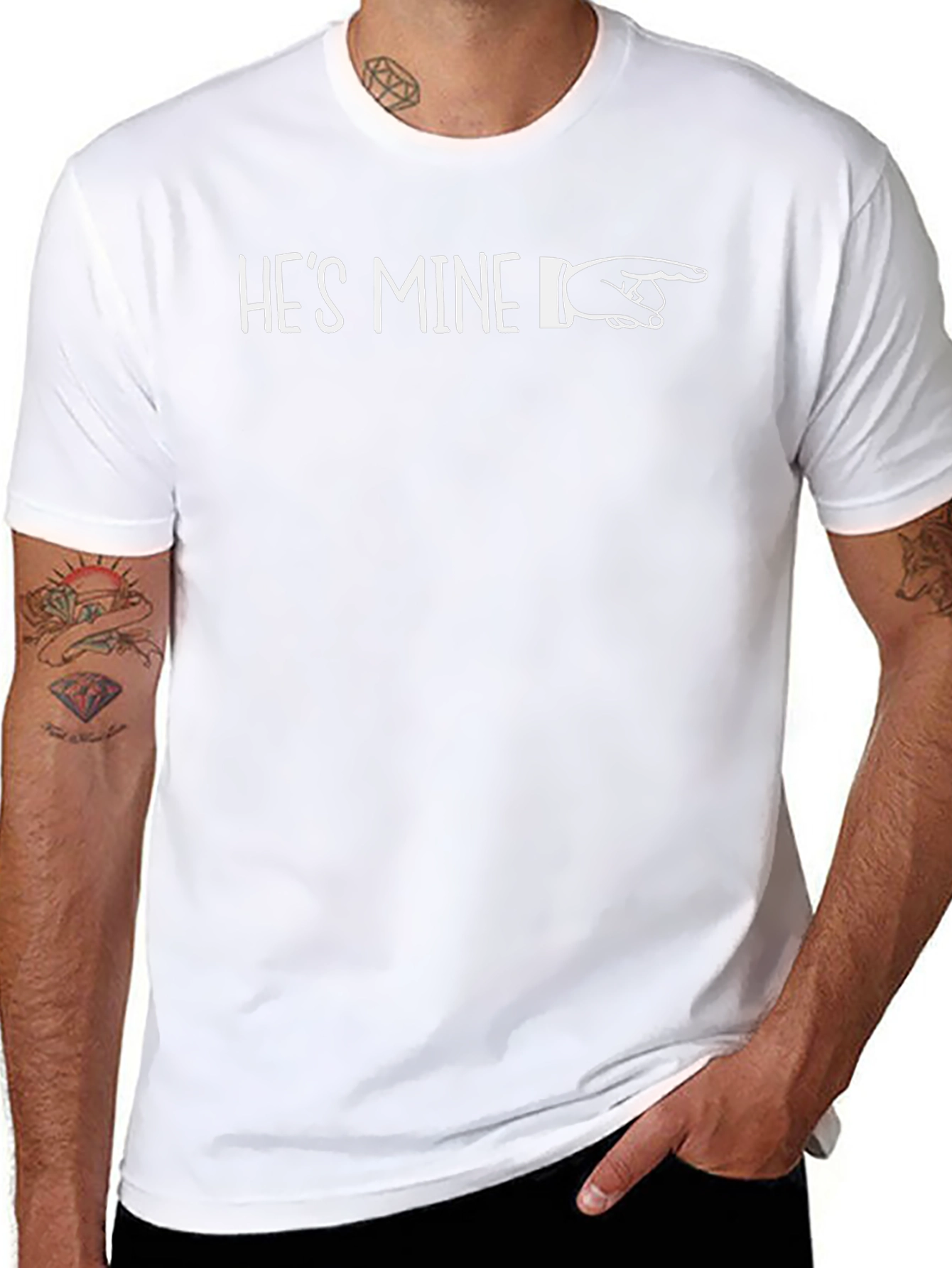 Hes Mine Pointing Hand Graphic Tee - Black