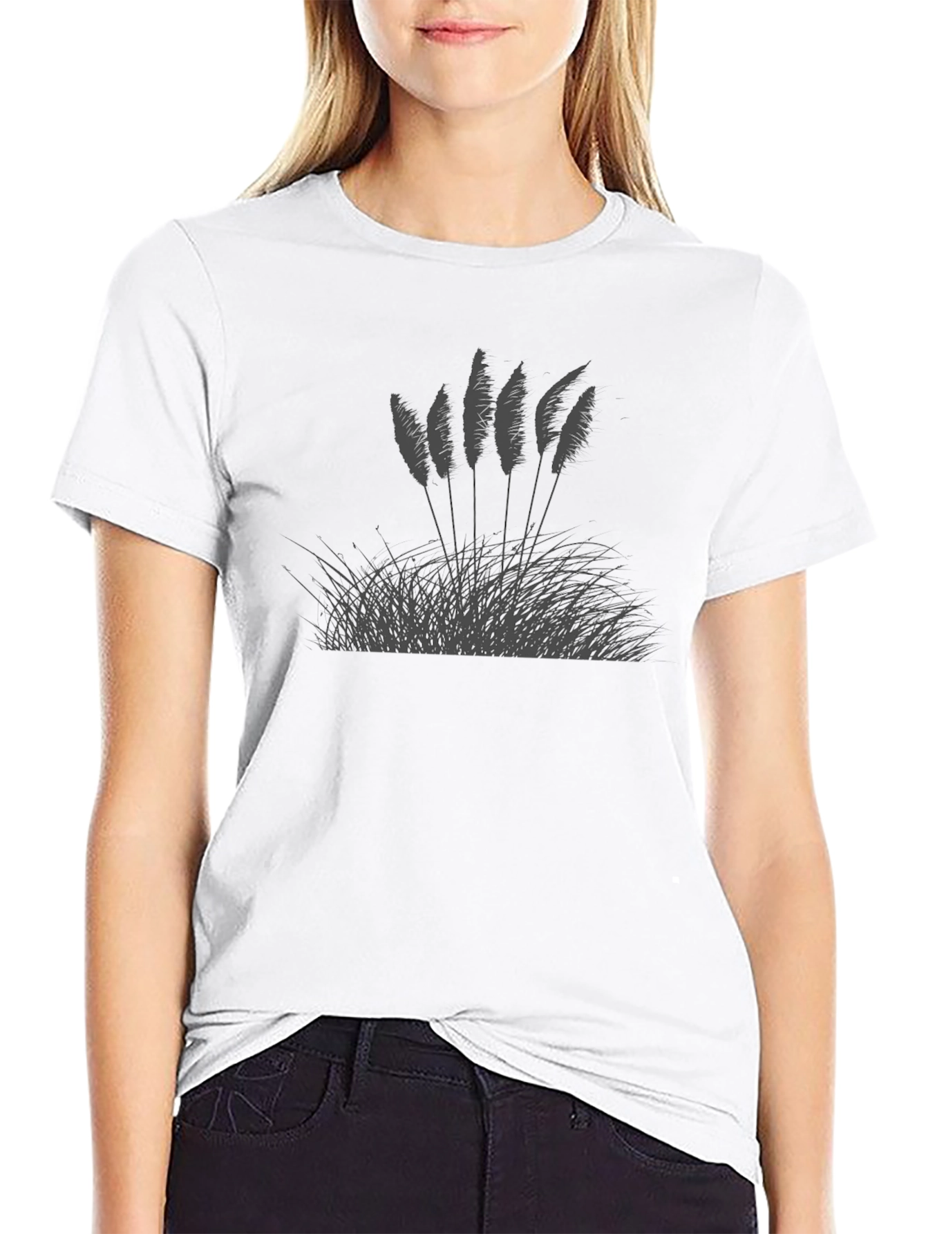 Black Pampas Grass Graphic Tee