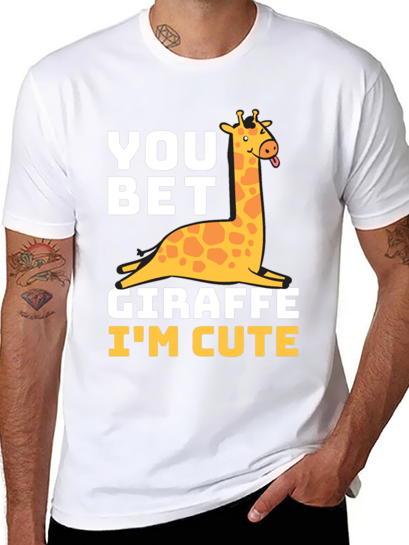 You Bet Giraffe Im Cute Black T-Shirt