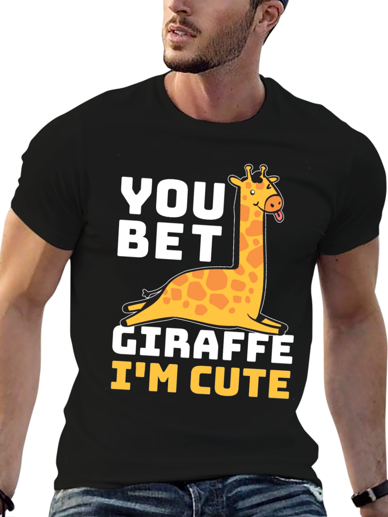 You Bet Giraffe Im Cute Black T-Shirt