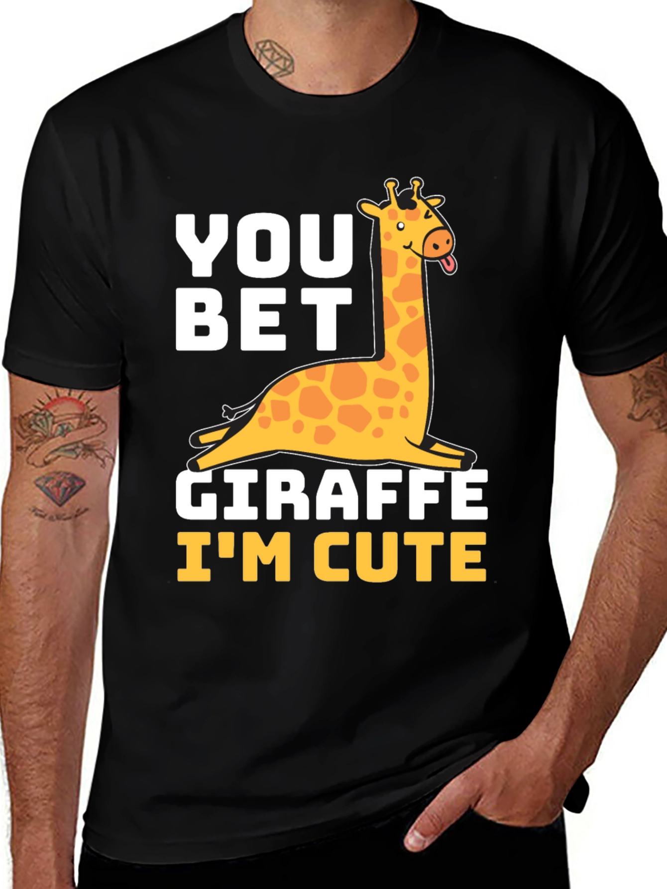 You Bet Giraffe Im Cute Black T-Shirt