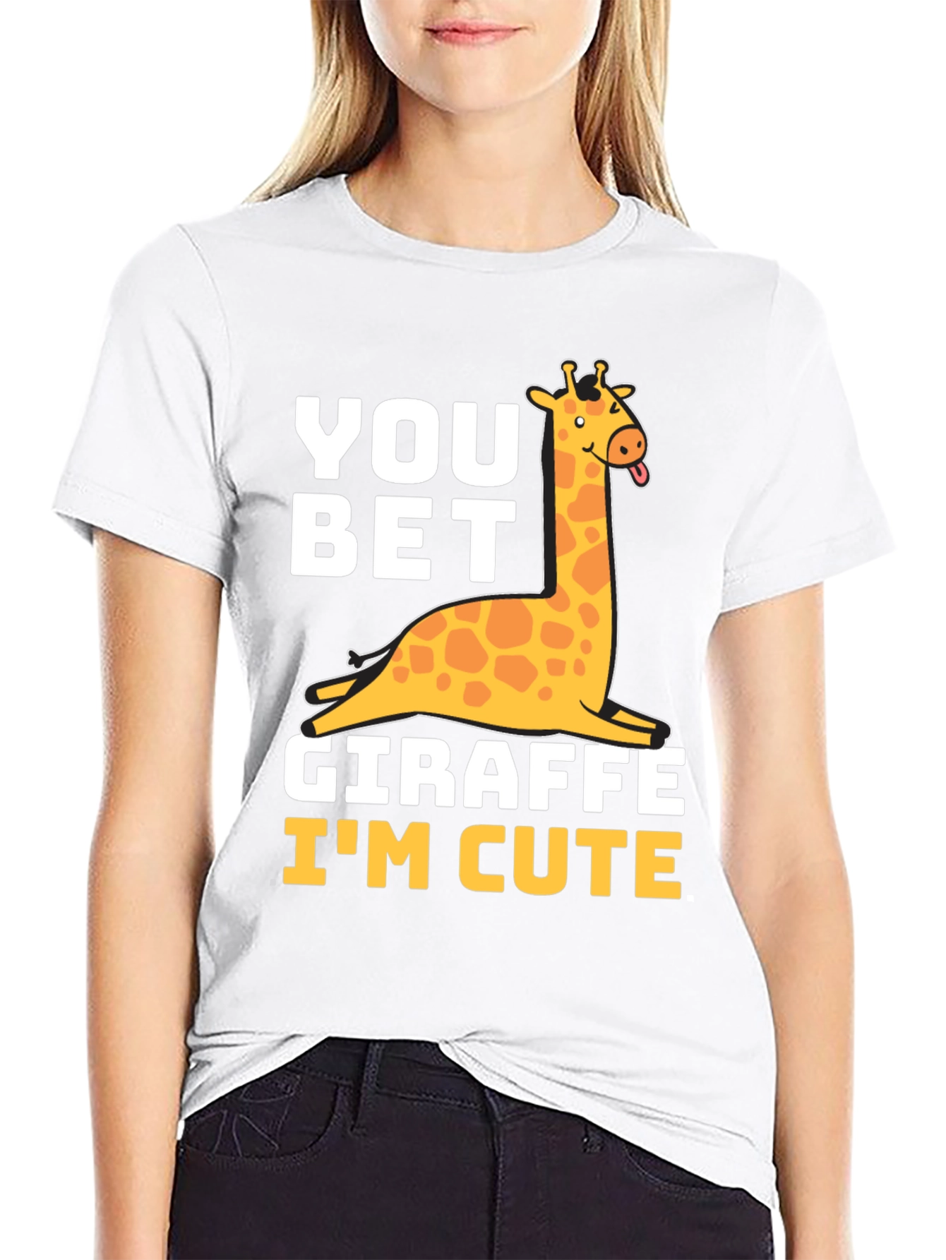 You Bet Giraffe Im Cute Black T-Shirt