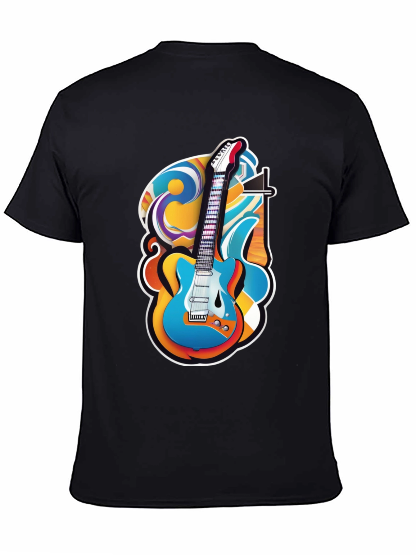 Guitar Art Graphic T-Shirt - Rock Style Tee