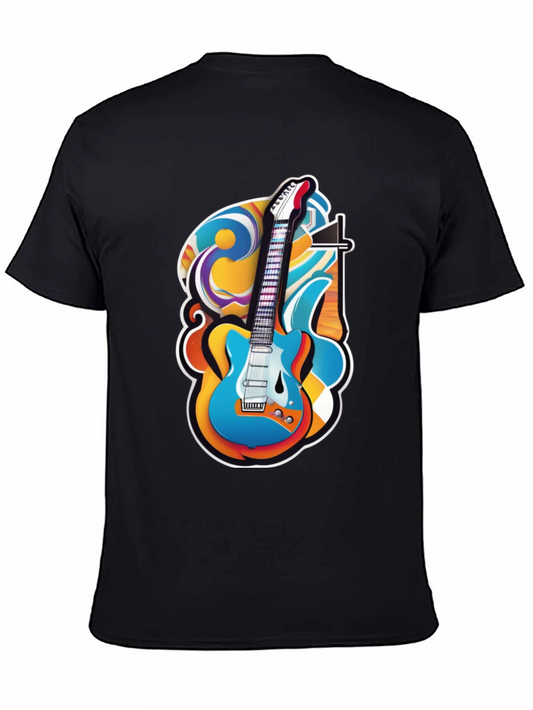 Guitar Art Graphic T-Shirt - Rock Style Tee